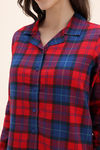 Zivame Checkered Charm Flannel Pyjama Set - High Risk Red — thumbnail 6